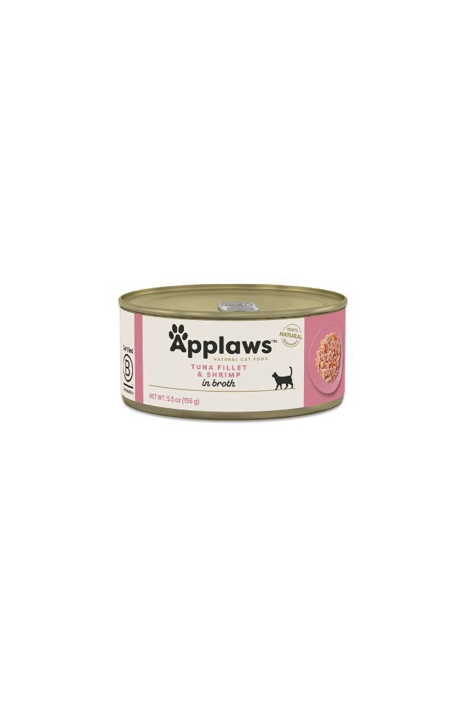 Applaws Kattenvoer Blik 1x(24x156g) Tonijnfilet Met Garnaal - 100% Natuurlijk Kattenvoer