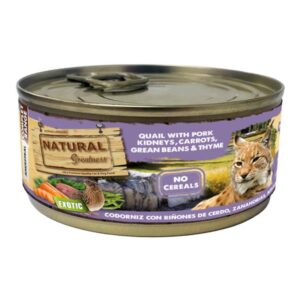 Natural Greatness katėms su putpele, kiaulių inkstais, morkomis, šparaginėmis pupelėmis ir čiobreliais 185 g